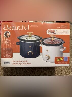 Brand New Beautiful Kitchenware 2pc 2qt Slow Cookers - Original Packaging